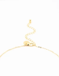 Gold Plated Cross Mary Beaded Necklace