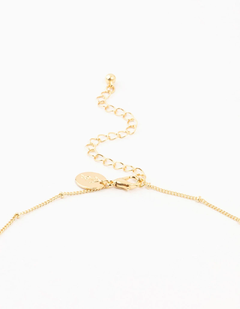 Gold Plated Diamante Heart Mary Necklace & Stud Earrings Set