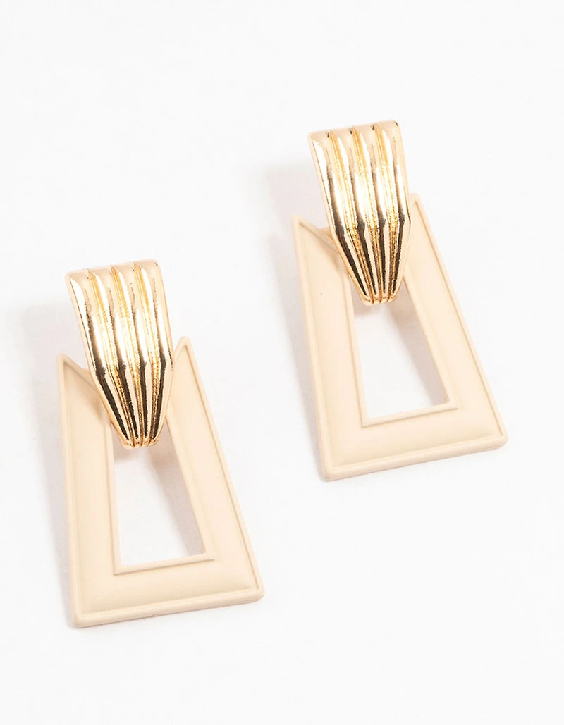 Boucles d’oreilles tombantes en trapéze en or