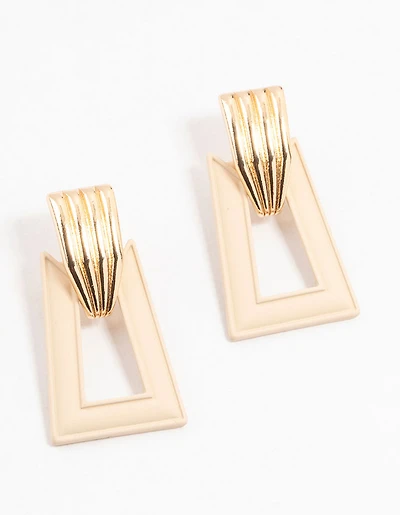 Boucles d’oreilles tombantes en trapéze en or