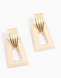 Boucles d’oreilles tombantes en trapéze en or