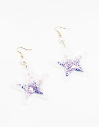 Boucles d’oreilles tombantes Purple Star Shaker