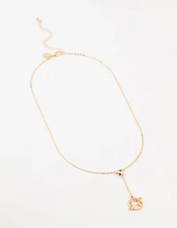 Gold Diamante Planet Y-Necklace