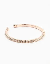 Rose Gold Diamante Cup Chain Wrist Cuff