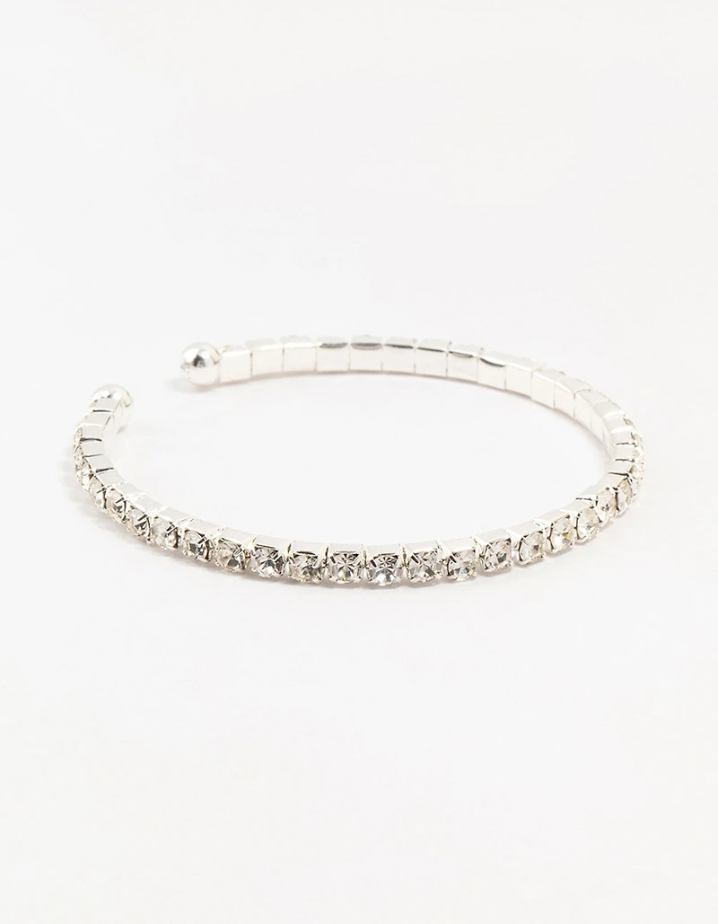 Bracelet de poignet à chaîne en coupe Diamante en argent