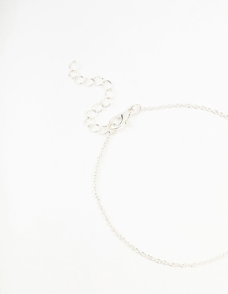 Silver Pearl Beaded Anklets 2-Pack