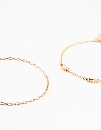 Gold Station Butterfly Anklets 4-Pack