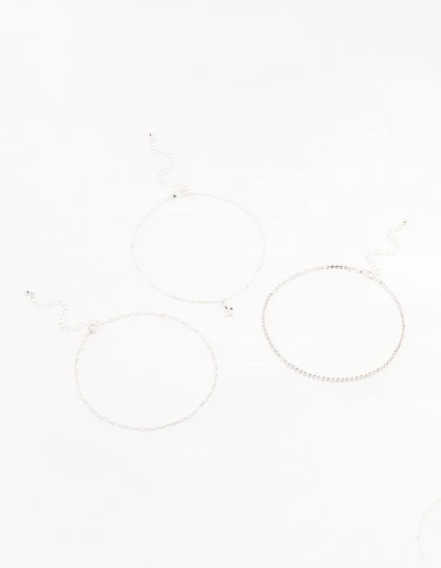 Silver Cupchain Butterfly Chokers 3-Pack