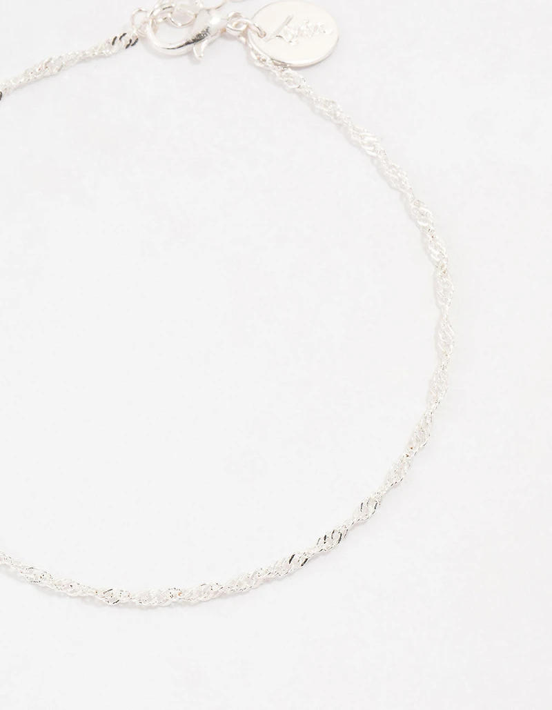 Silver Disc & Cupchain Anklets 3-Pack