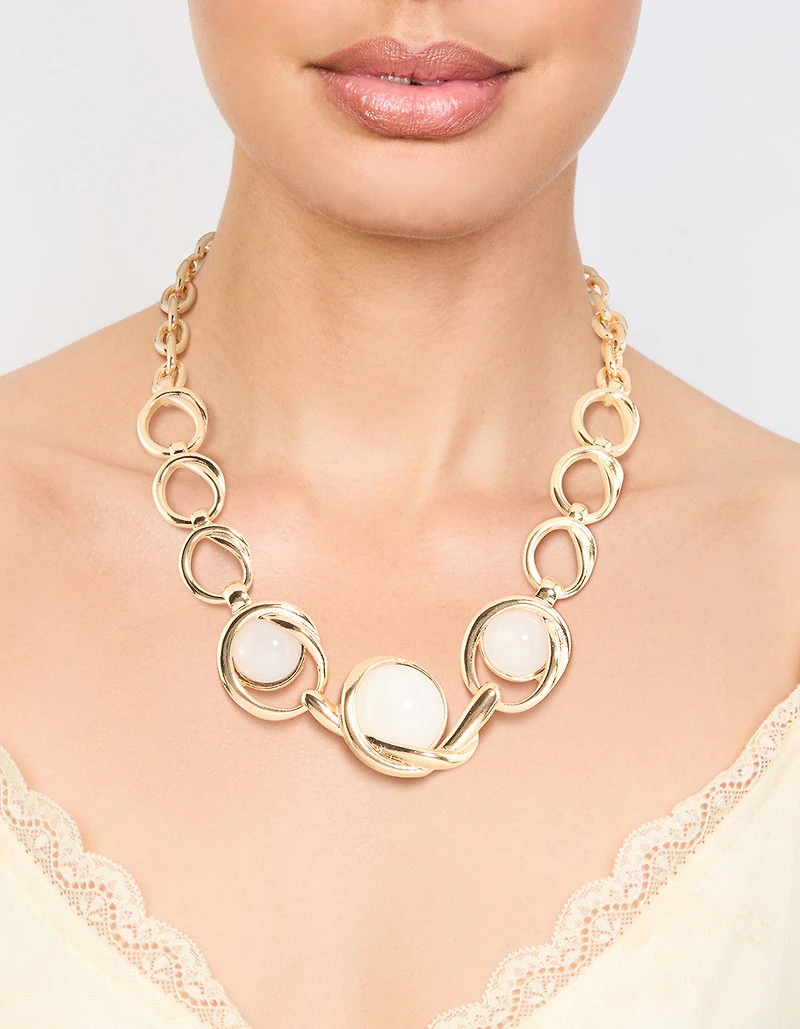 Gold Chain Stone Necklace