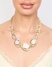 Gold Chain Stone Necklace
