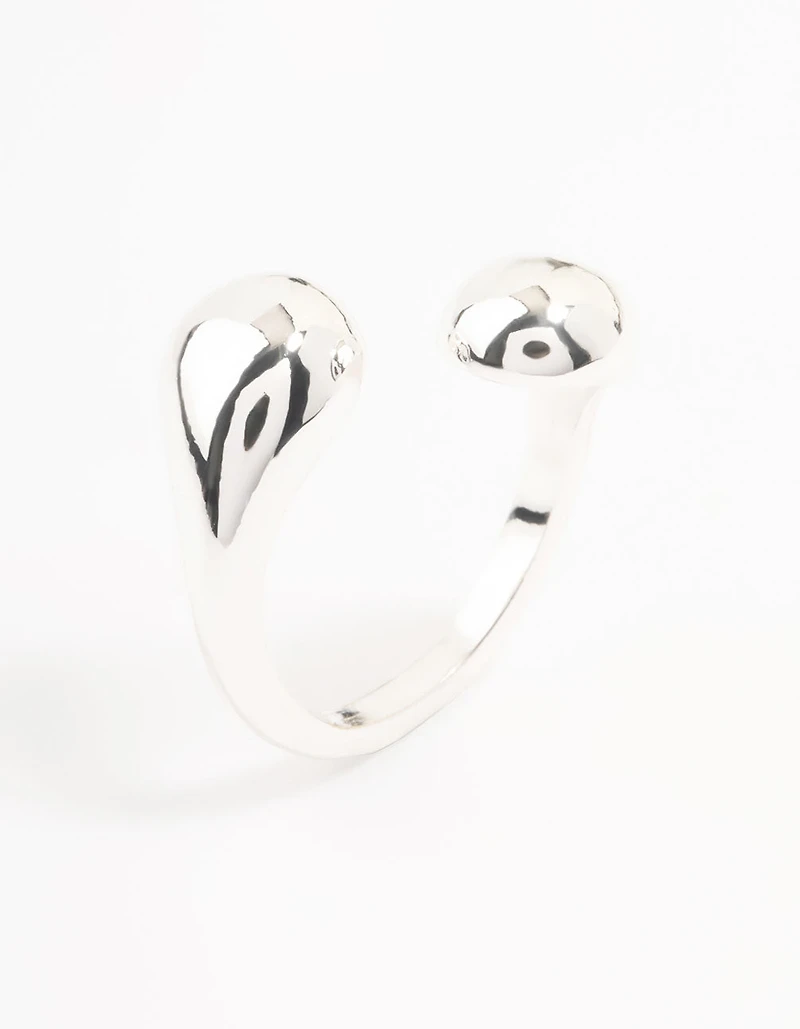 Silver Plated Sphere Wrapped Ring