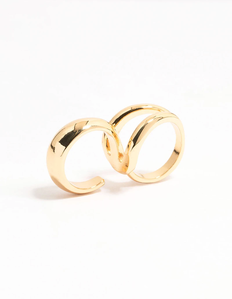 Gold Plated Looped Double Ring
