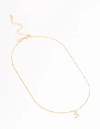 Gold Plated Cursive Initial Necklace