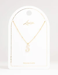 Gold Plated Cursive Initial Necklace
