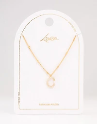 Gold Plated Cursive C Initial Necklace