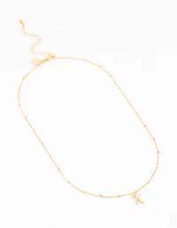 Gold Plated Cursive K Initial Necklace