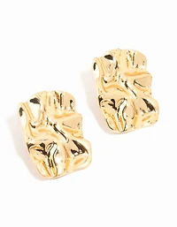 Boucles d’oreilles rectangulaires en fusion plaquées or