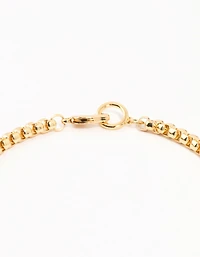 Gold Plated Thick Round Chain Necklace