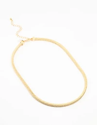Gold Plated Heavy Square Chain Necklace