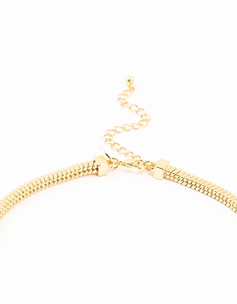 Gold Plated Heavy Square Chain Necklace