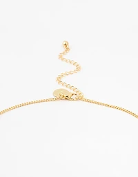 Gold Plated Cubic Zirconia Semi Precious Rose Quartz Doughnut Necklace