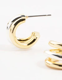 Mixed Metals Mini Claw Hoop Earrings