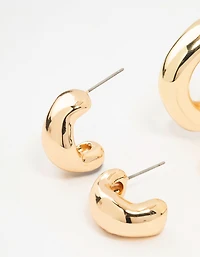 Gold Molten Hoop Earrings 2-Pack