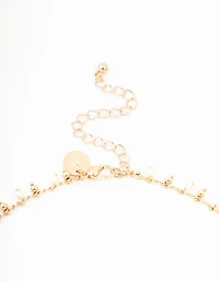 Gold Fine Pearl Y-Necklace