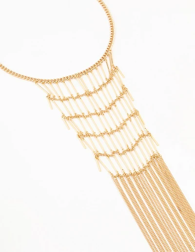 Gold Multirow Statement Necklace