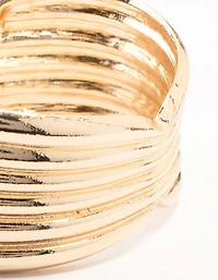Gold Ribbed Wrist Cuff