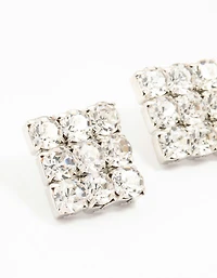 Clous circulaires argentés carrés carrés en diamant