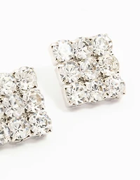 Clous circulaires argentés carrés carrés en diamant