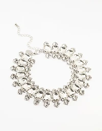 Silver Diamante Choker Necklace
