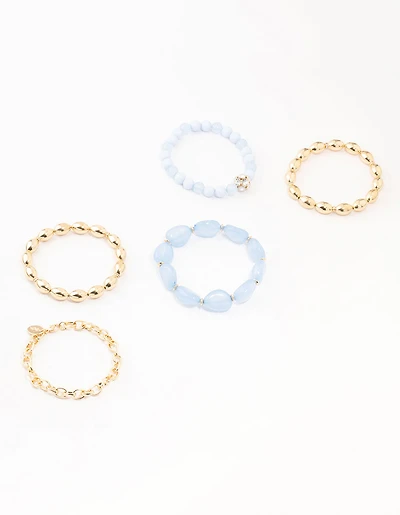 Coastal Beaded & Stone Bracelets 5-Pack