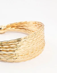Gold Plated Multi Strand Wrist Cuff