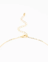 Gold Plated Brass Large Baguette Cut Cubic Zirconia Cross Necklace