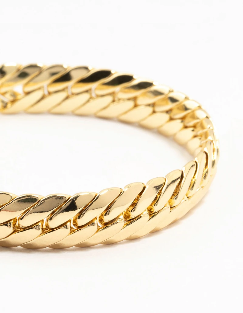 Gold Plated Brass Herringbone T & O Bracelet