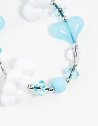 Blue  Cloud Heart Keychain