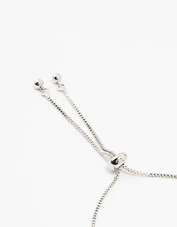 Silver Round Cubic Zirconia Halo Toggle Bracelet