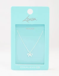 Sterling Silver Bow Necklace