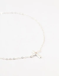 Sterling Silver Clean Cross Bracelet