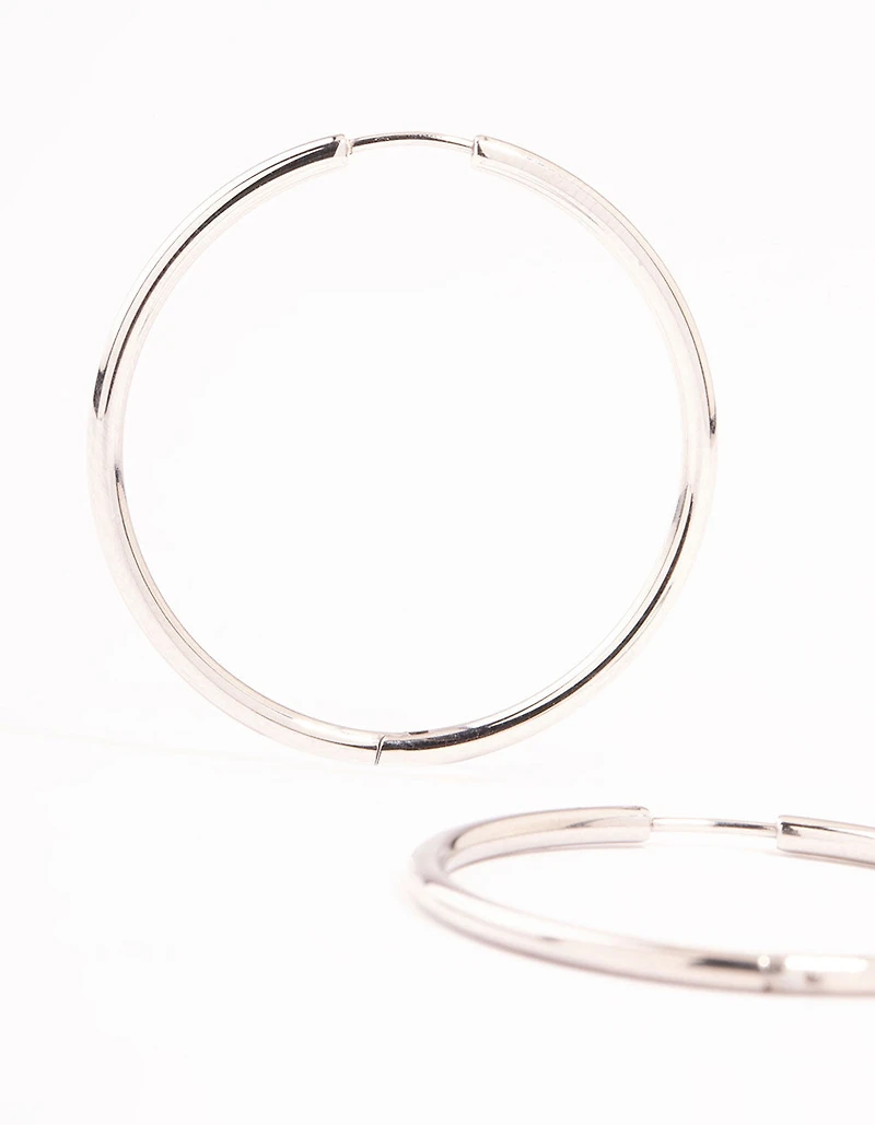 Surgical Steel Polished Hoop Earrings