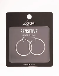 Surgical Steel Polished Hoop Earrings