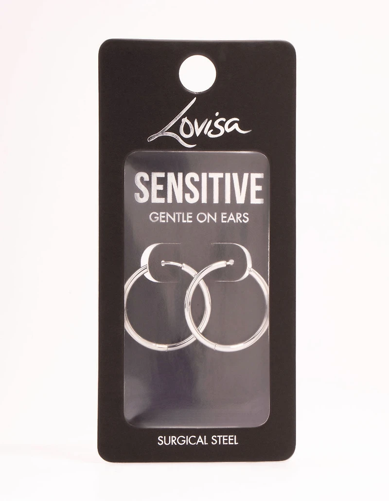 Surgical Steel Polished Hoop Earrings