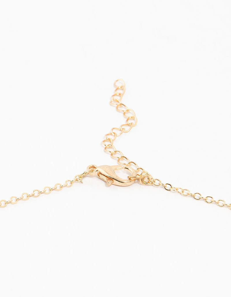 Kids Gold Rainbow Heart Charm Necklace