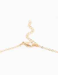 Kids Gold Rainbow Heart Charm Necklace