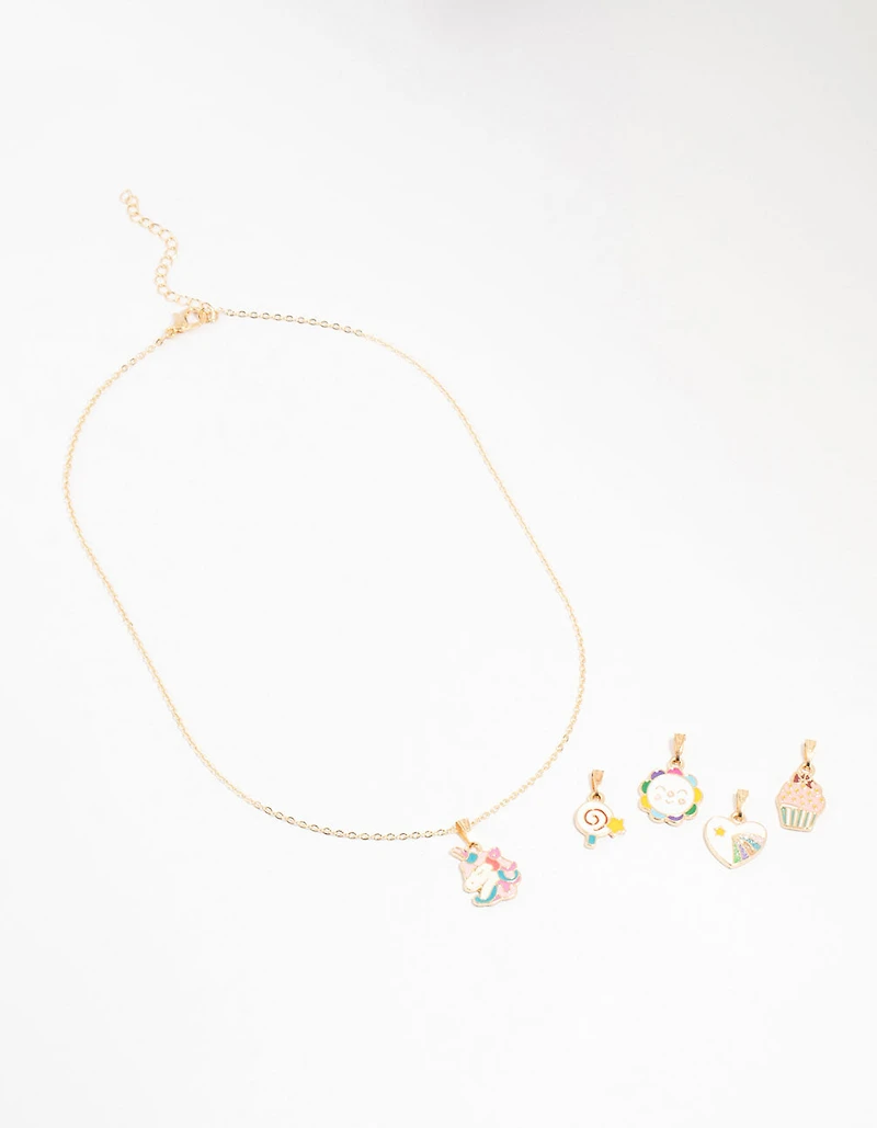 Kids Gold Unicorn Charm Necklace
