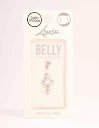 Surgical Steel Cubic Zirconia Planet Belly Bar