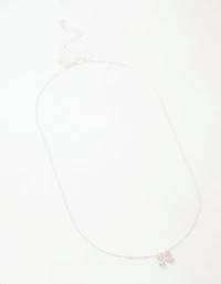 Silver Bling Bow Neckalce